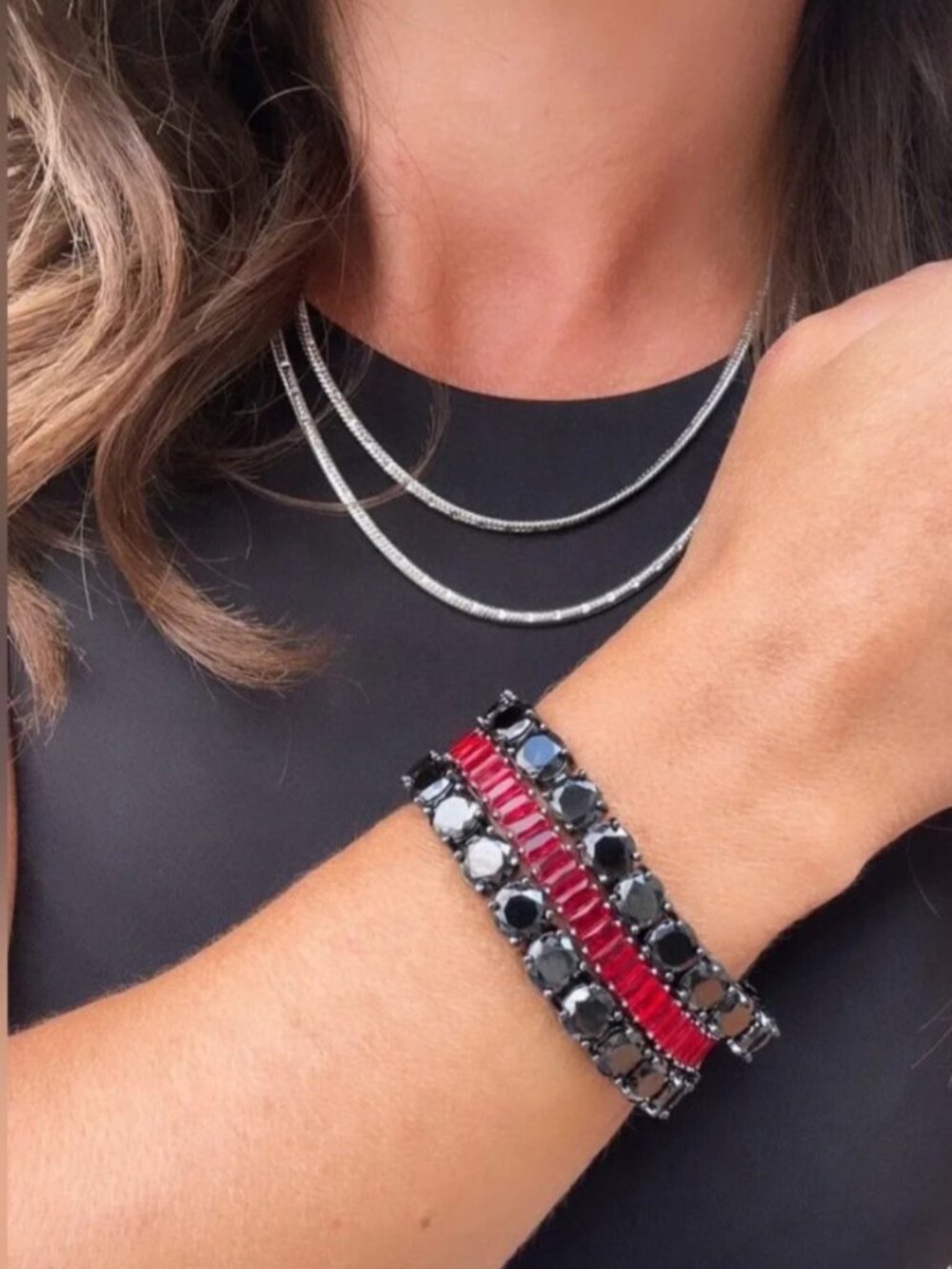 Park Lane Ruby Baguette Impression Tennis Bracelet - Picture 4 of 6
